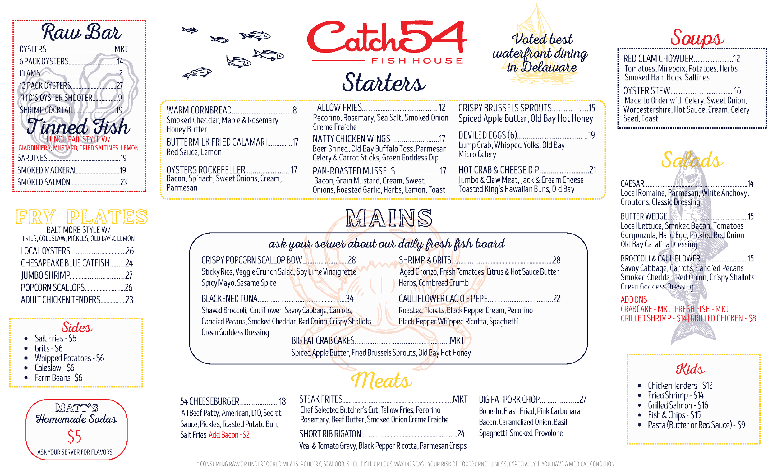 View Our Menu | Seafood Restaurant Fenwick Island | Catch 54